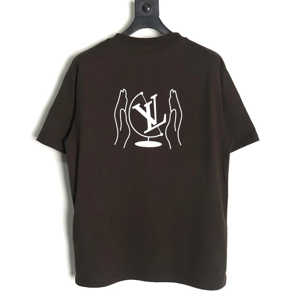 Louis Vuitton horizontal line logo print short sleeve T-shirt,Louis Vuitton
