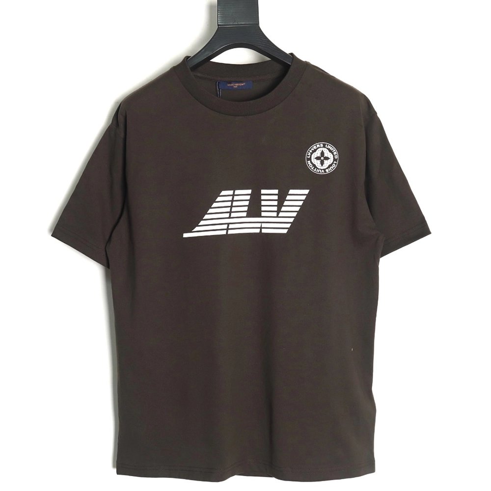 Louis Vuitton horizontal line logo print short sleeve T-shirt,Louis Vuitton