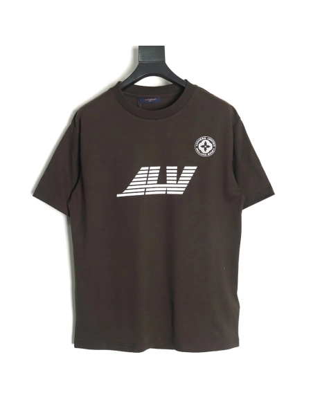 Louis Vuitton horizontal line logo print short sleeve T-shirt,Louis Vuitton