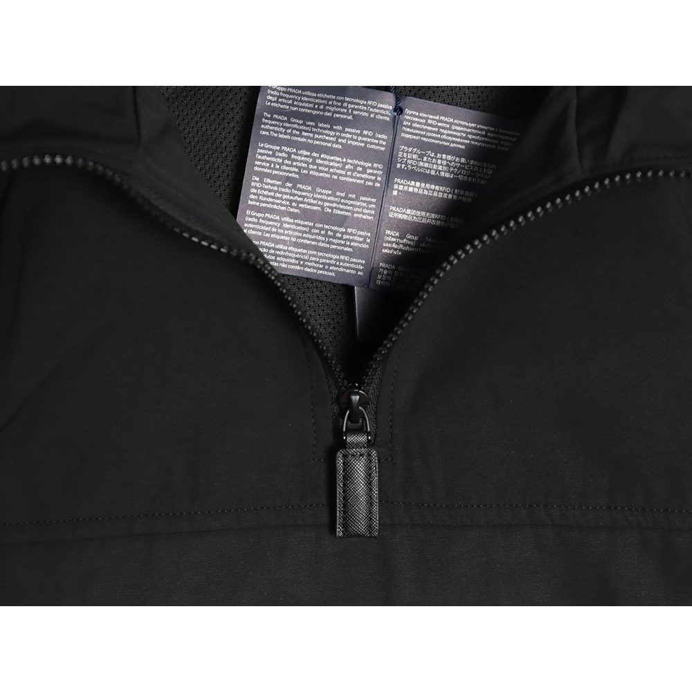 Prada Letters Logo Half Zip Hooded Jacket,Prada
