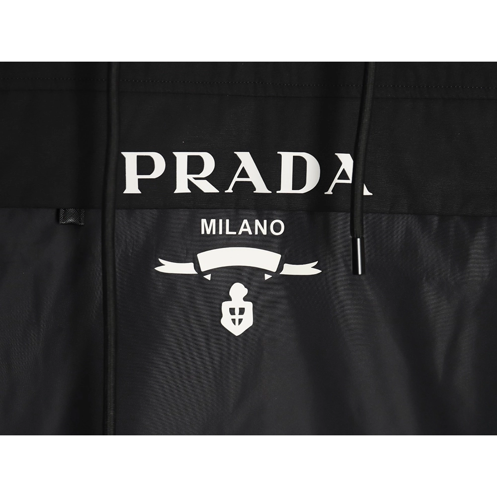 Prada Letters Logo Half Zip Hooded Jacket,Prada