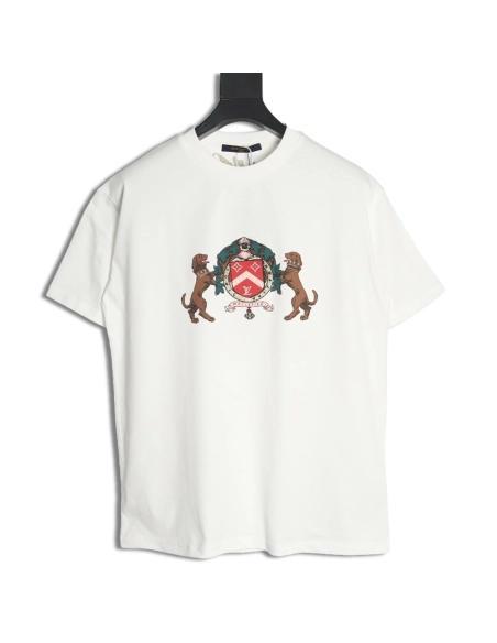 Louis Vuitton Double Dog Logo Short Sleeve T-Shirt,Louis Vuitton