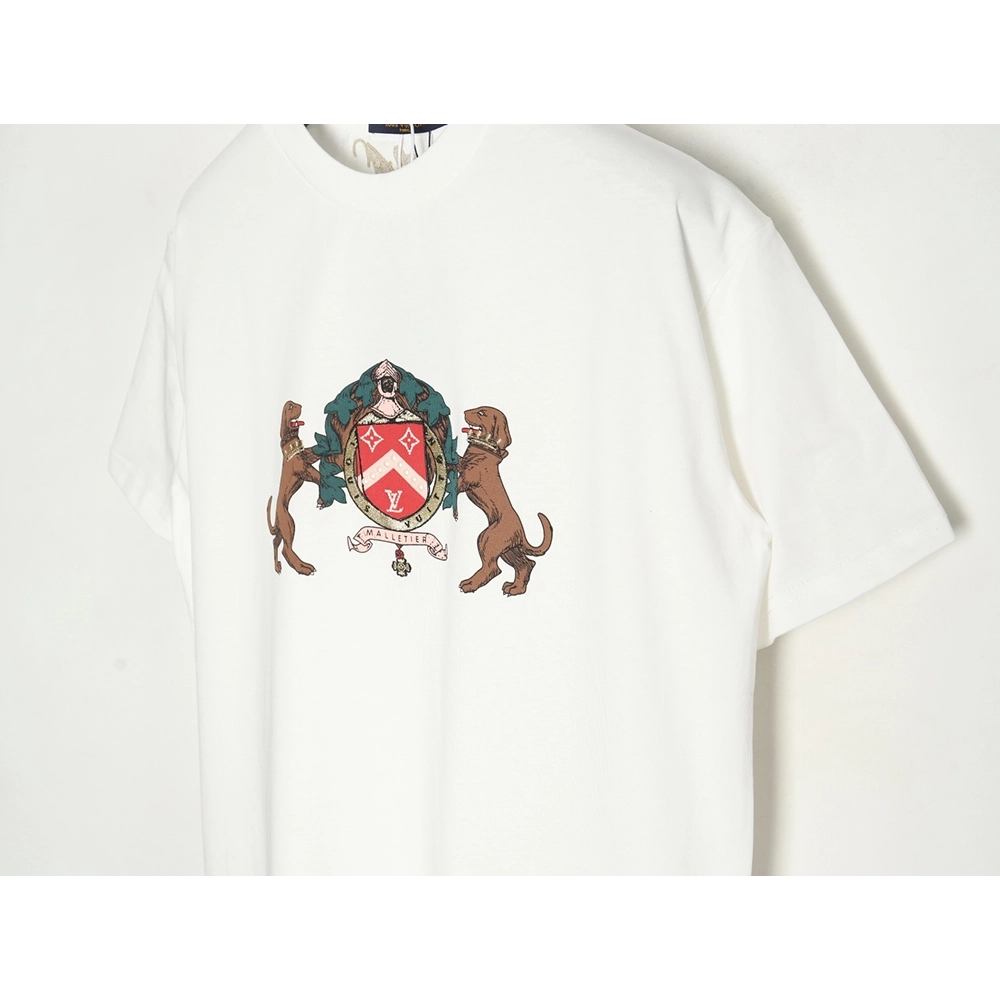 Louis Vuitton Double Dog Logo Short Sleeve T-Shirt,Louis Vuitton