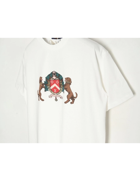 Louis Vuitton Double Dog Logo Short Sleeve T-Shirt,Louis Vuitton