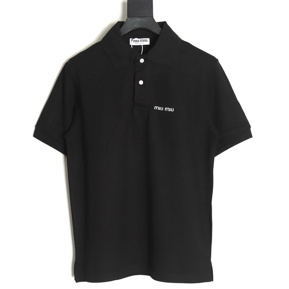 Miu Miu micro logo lettering polo shirt,Miu Miu