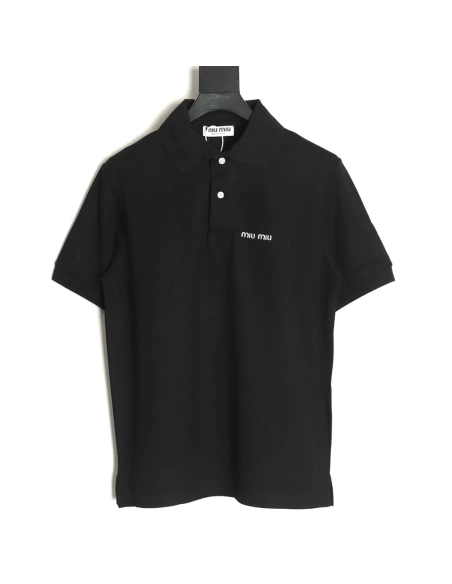 Miu Miu micro logo lettering polo shirt,Miu Miu