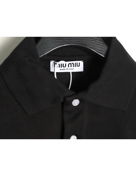 Miu Miu micro logo lettering polo shirt,Miu Miu
