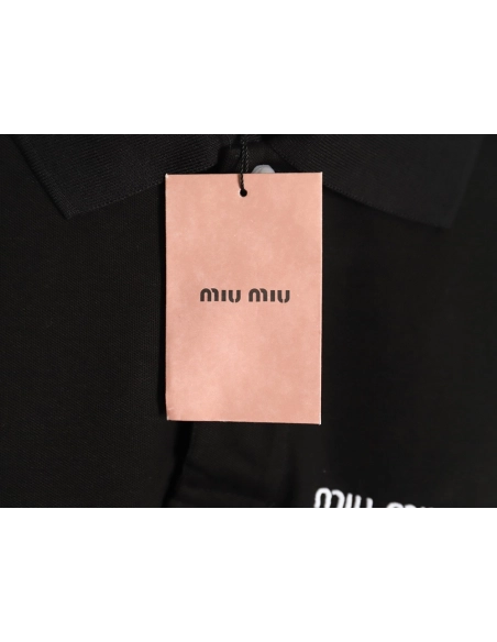 Miu Miu micro logo lettering polo shirt,Miu Miu