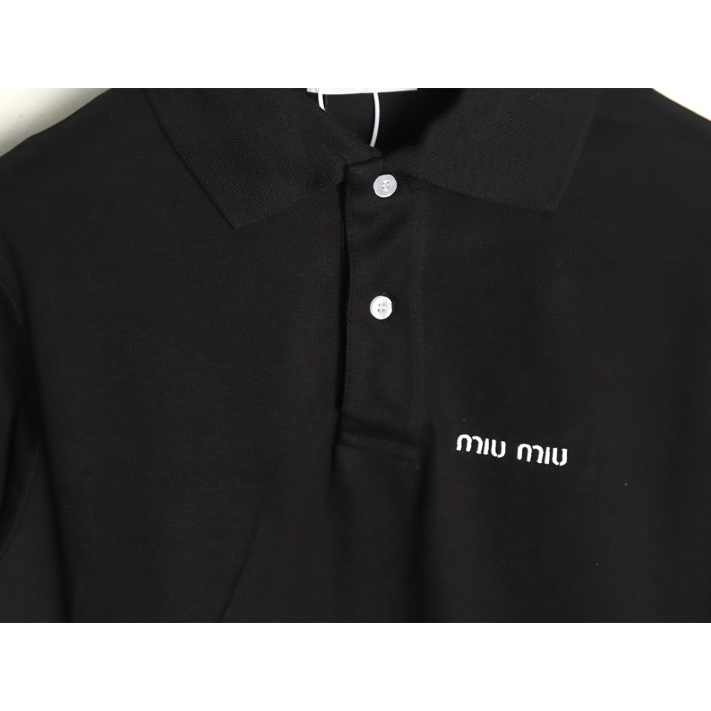 Miu Miu micro logo lettering polo shirt,Miu Miu