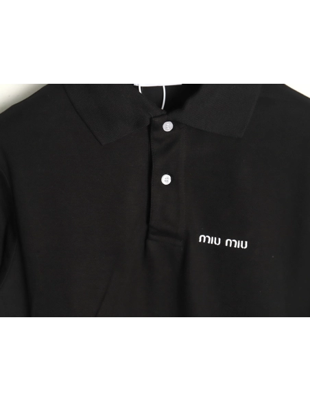 Miu Miu micro logo lettering polo shirt,Miu Miu