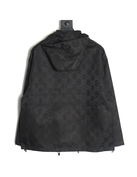 Gucci red and green webbing hooded trench coat,Gucci
