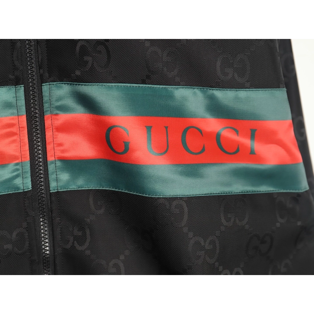 Gucci red and green webbing hooded trench coat,Gucci