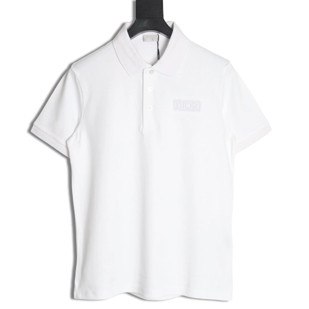 Dior square logo CD embroidered letters short-sleeved polo shirt,Dior