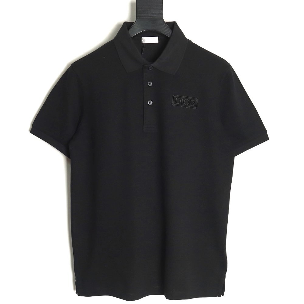 Dior square logo CD embroidered letters short-sleeved polo shirt TSK1,Dior