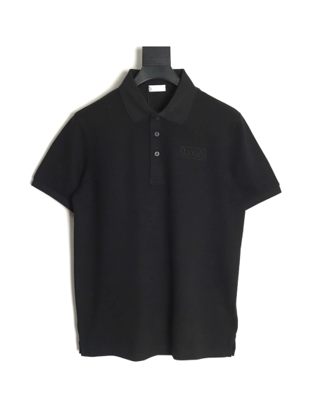 Dior square logo CD embroidered letters short-sleeved polo shirt TSK1,Dior