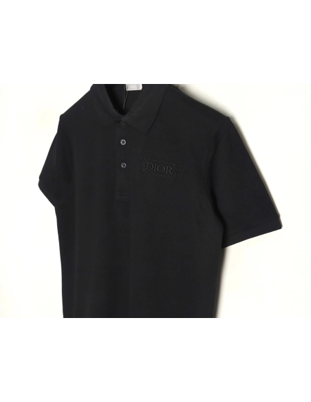 Dior square logo CD embroidered letters short-sleeved polo shirt TSK1,Dior