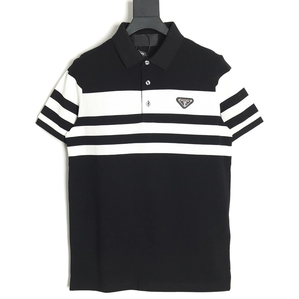 Prada Striped Polo Short Sleeve TSK1,Prada
