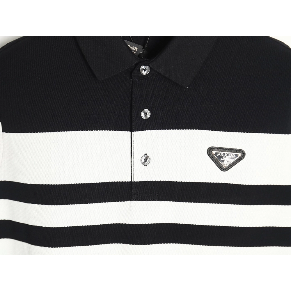 Prada Striped Polo Short Sleeve TSK1,Prada