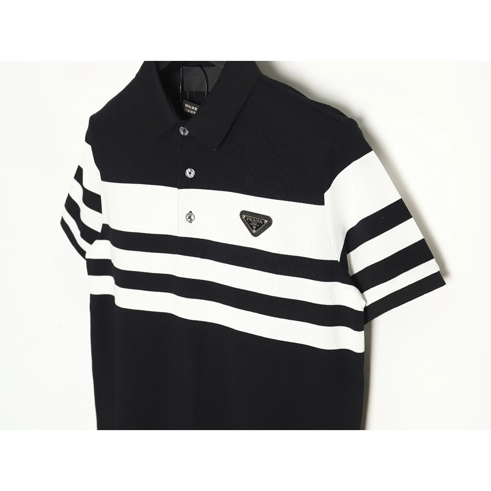 Prada Striped Polo Short Sleeve TSK1,Prada