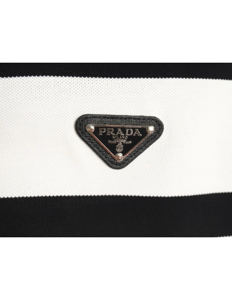 Prada Striped Polo Short Sleeve TSK1,Prada