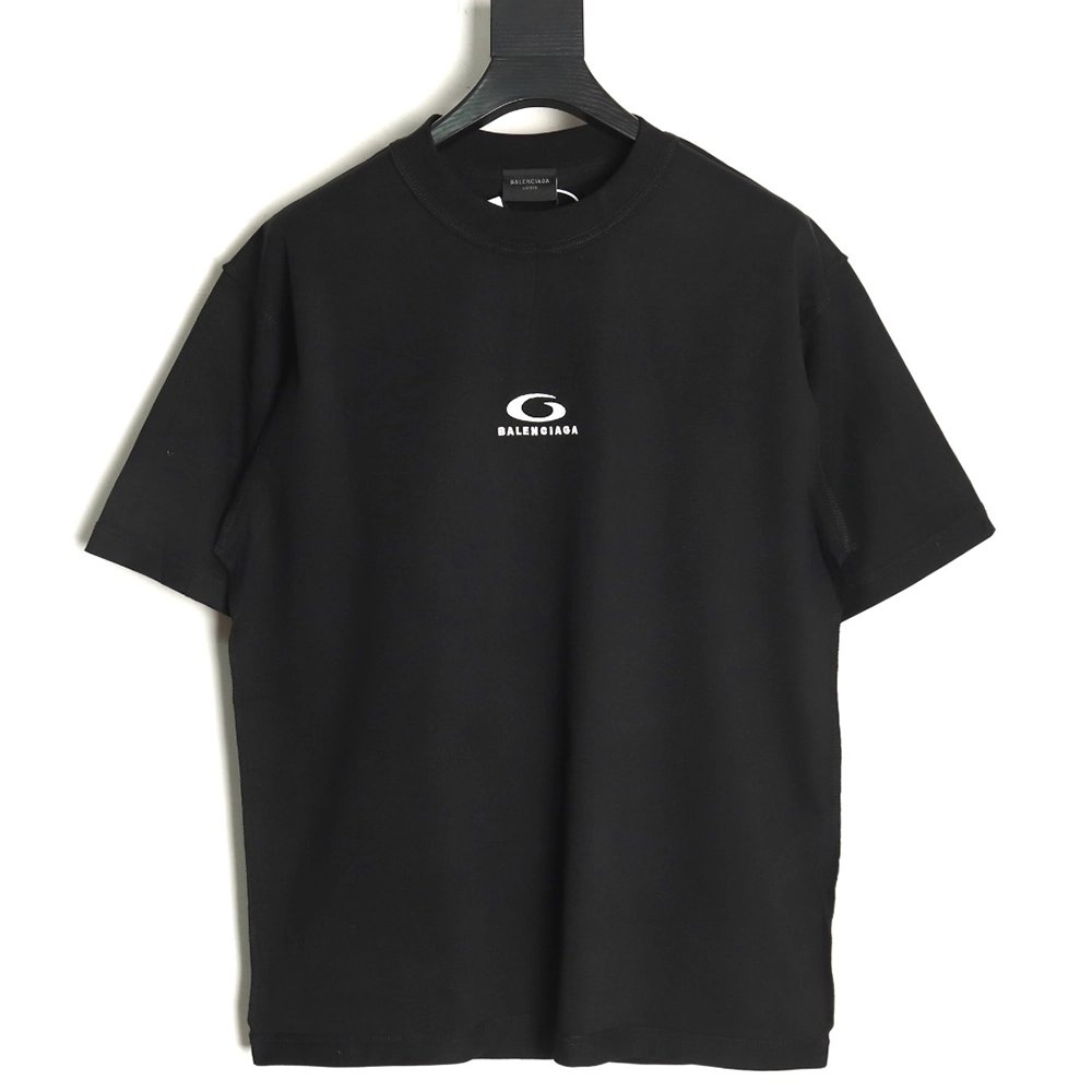 Balenciaga Chest Lettering Logo Embroidered Short Sleeve TShirt,Balenciaga T Shirt,Tshirt,APPAREL