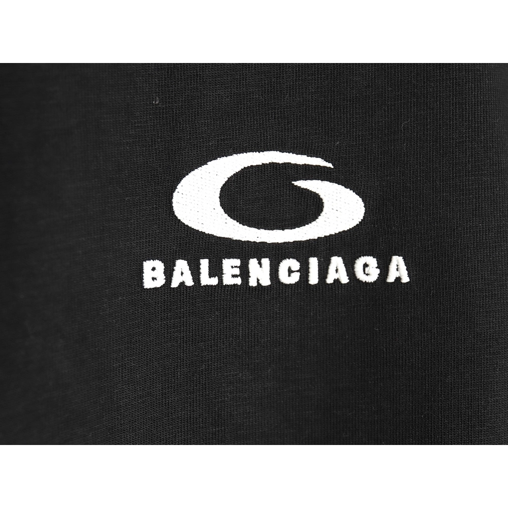 Balenciaga Chest Lettering Logo Embroidered Short Sleeve TShirt,Balenciaga T Shirt,Tshirt,APPAREL