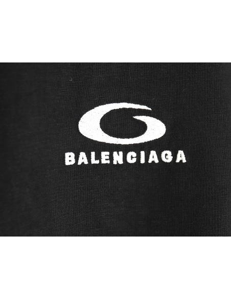 Balenciaga Chest Lettering Logo Embroidered Short Sleeve TShirt,Balenciaga T Shirt,Tshirt,APPAREL
