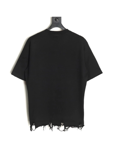 Balenciaga Double Ring LOGO Embroidery Destruction Short Sleeve TShirt,Balenciaga T Shirt,Tshirt,APPAREL