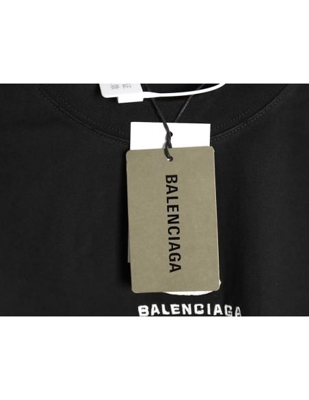 Balenciaga Double Ring LOGO Embroidery Destruction Short Sleeve TShirt,Balenciaga T Shirt,Tshirt,APPAREL