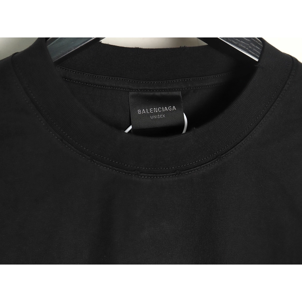 Balenciaga Double Ring LOGO Embroidery Destruction Short Sleeve TShirt,Balenciaga T Shirt,Tshirt,APPAREL