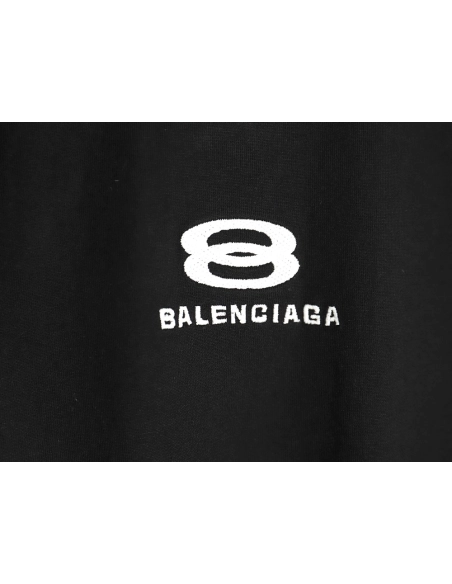 Balenciaga Double Ring LOGO Embroidery Destruction Short Sleeve TShirt,Balenciaga T Shirt,Tshirt,APPAREL