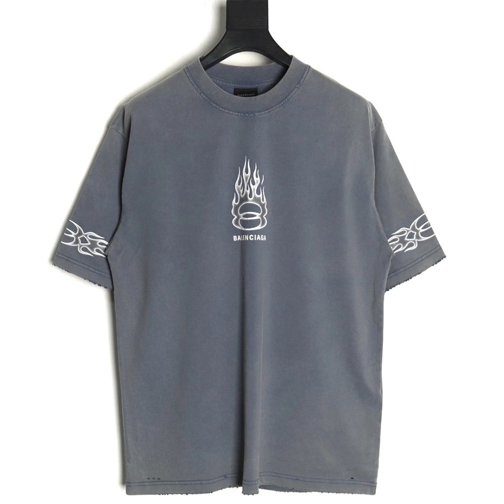 Balenciaga flame print short sleeve Tshirt,Balenciaga T Shirt,Tshirt,APPAREL