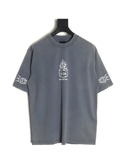 Balenciaga flame print short sleeve Tshirt,Balenciaga T Shirt,Tshirt,APPAREL