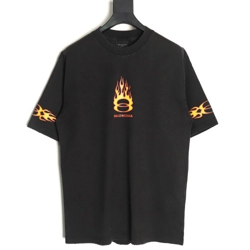 Balenciaga flame print short sleeve Tshirt,Balenciaga T Shirt,Tshirt,APPAREL