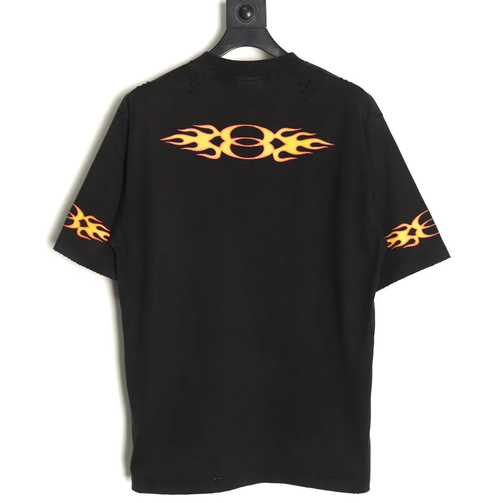 Balenciaga flame print short sleeve Tshirt,Balenciaga T Shirt,Tshirt,APPAREL