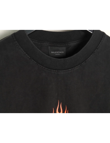 Balenciaga flame print short sleeve Tshirt,Balenciaga T Shirt,Tshirt,APPAREL