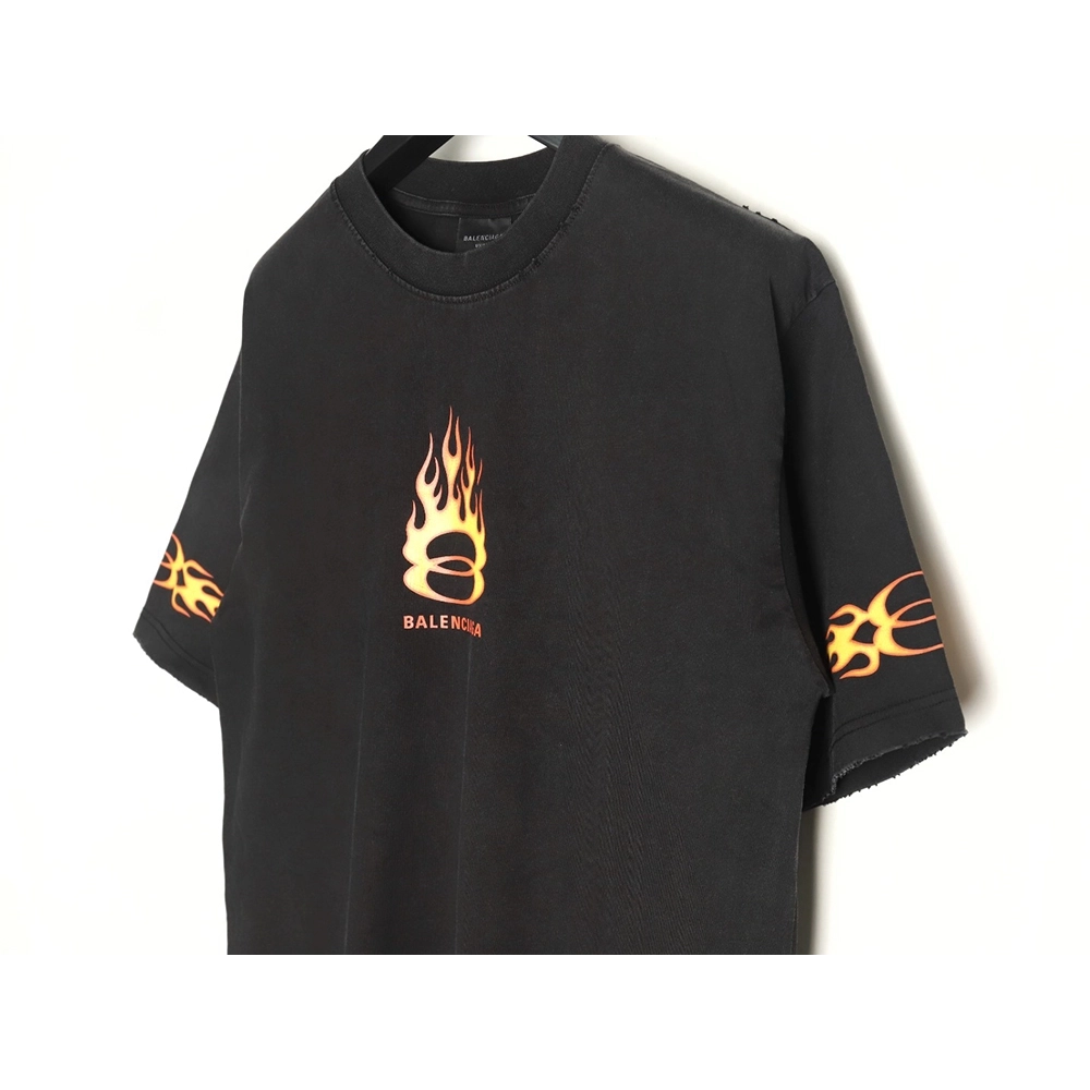Balenciaga flame print short sleeve Tshirt,Balenciaga T Shirt,Tshirt,APPAREL