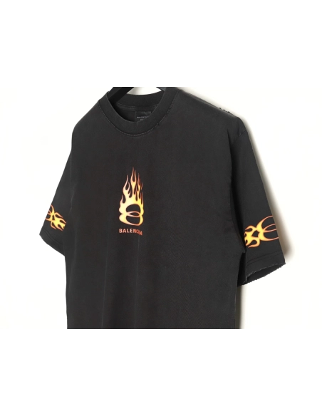 Balenciaga flame print short sleeve Tshirt,Balenciaga T Shirt,Tshirt,APPAREL