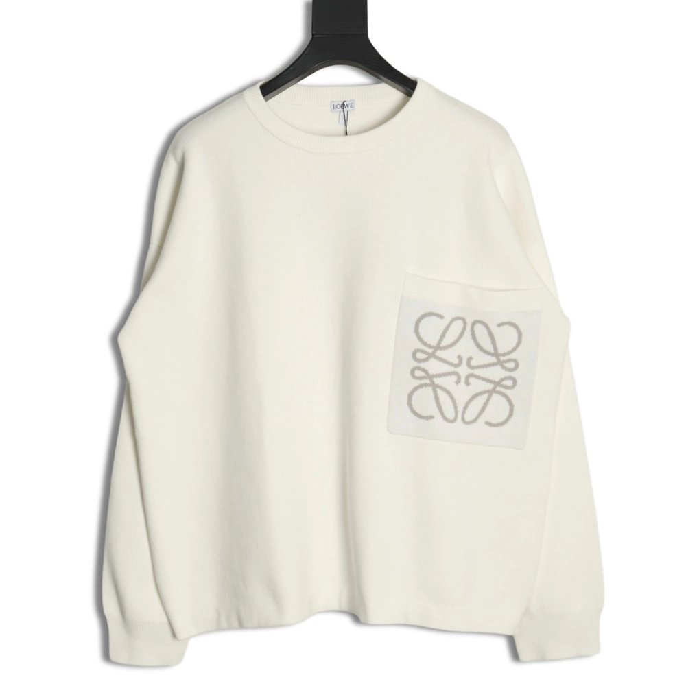Loewe pocket jacquard sweater,Loewe Sweatshirt,Sweatshirt,APPAREL
