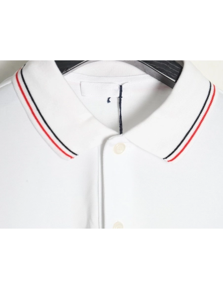 Prada small embroidered logo red edge shortsleeved polo shirt,Prada Shirt,Shirt,APPAREL