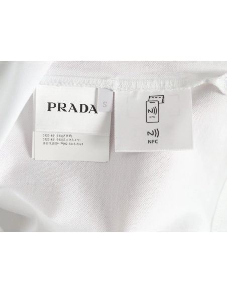 Prada small embroidered logo red edge shortsleeved polo shirt,Prada Shirt,Shirt,APPAREL