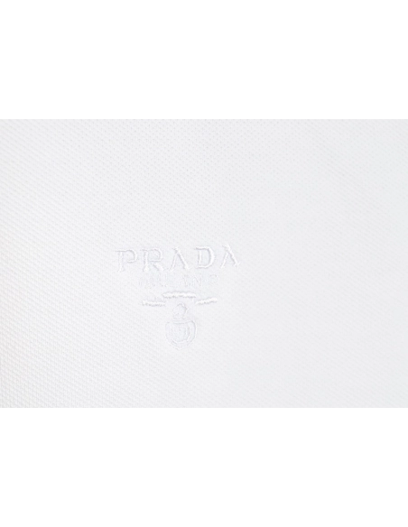 Prada small embroidered logo red edge shortsleeved polo shirt,Prada Shirt,Shirt,APPAREL