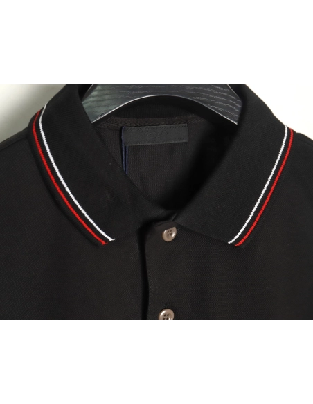 Prada small embroidered logo red edge shortsleeved polo shirt,Prada Shirt,Shirt,APPAREL