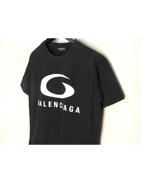 Balenciaga white ring logo print shortsleeved Tshirt,Balenciaga T Shirt,Tshirt,APPAREL