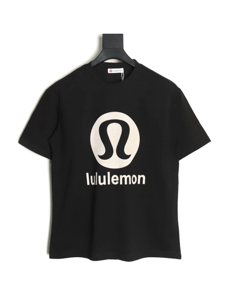Lululemon Letter Logo Flocked Short Sleeve TShirt,Lululemon T Shirt,Tshirt,APPAREL