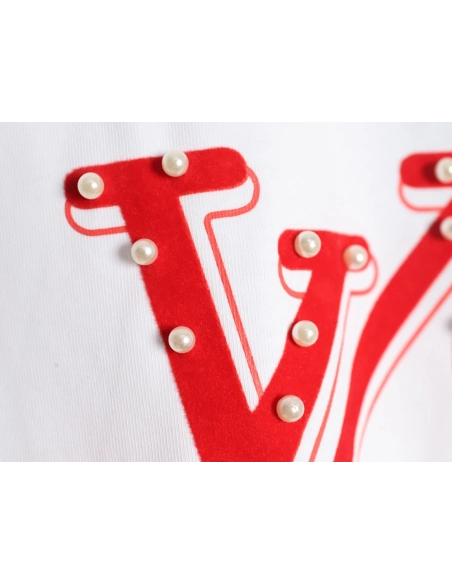 Louis Vuitton Pearl Slogan Print Short Sleeves,Louis Vuitton T Shirt,Tshirt,APPAREL