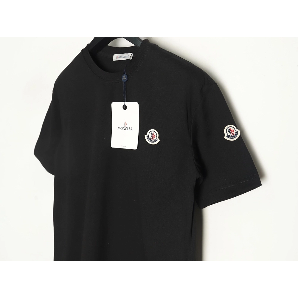 Moncler embroidered letter jacquard shortsleeved Tshirt,Moncler T Shirt,Tshirt,APPAREL