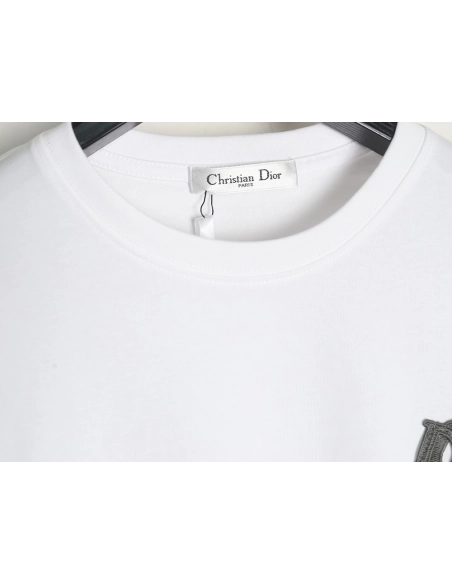 Dior Letter Patch Embroidered Short Sleeve TShirt,Dior T Shirt,Tshirt,APPAREL
