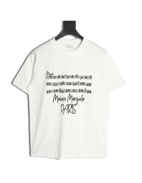 Maison Margiela musical note letter print shortsleeved Tshirt,Maison Margiela T Shirt,Tshirt,APPAREL