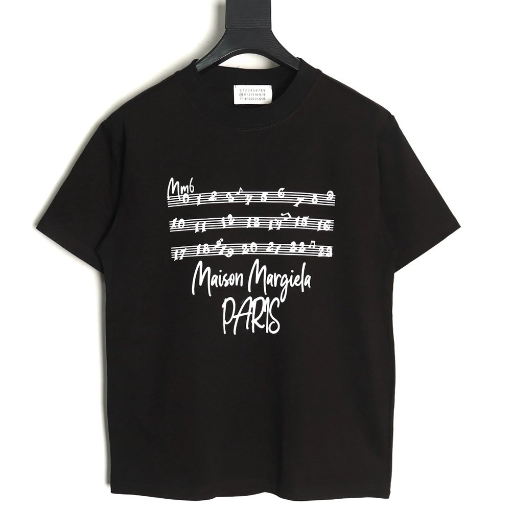 Maison Margiela musical note letter print shortsleeved Tshirt,Maison Margiela T Shirt,Tshirt,APPAREL
